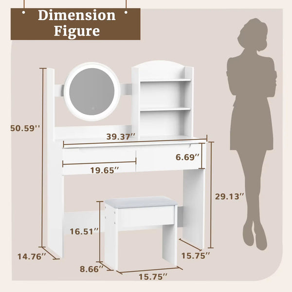 VFF Bedroom Dressing Table, Modern Minimalist Makeup Cabinet, Master Bedroom Makeup Mirror, Makeup Table